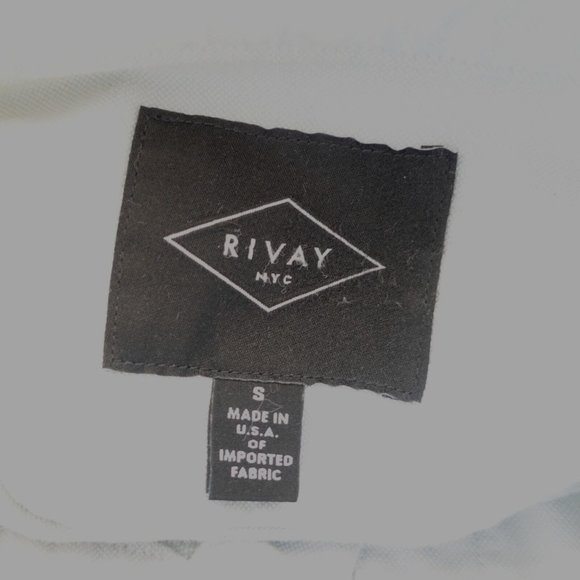 RIVAY Blue Mens Shirt Small Denim Pocket Light Pearl Snap Cabincore Barn USA - Picture 3 of 13